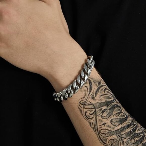 Cuban Link Bracelet for Men 10MM Width Cuban Wrist Bracelets 7.5" Length - Picture 6 of 6